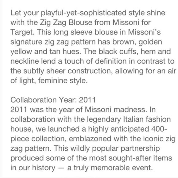 Missoni for target zig zag top C33 - Picture 4 of 8